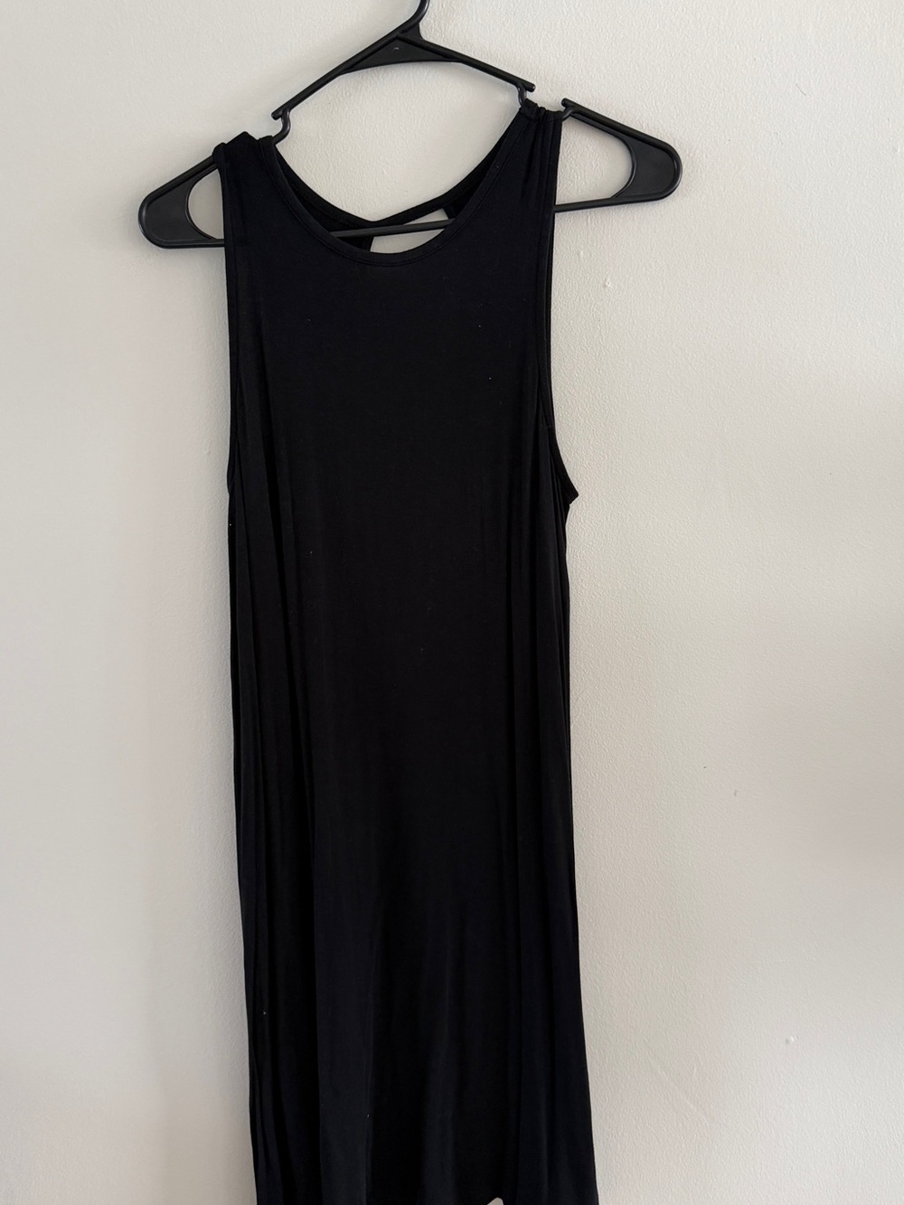 Black Sleeveless T-Shirt Dress with Back Detail